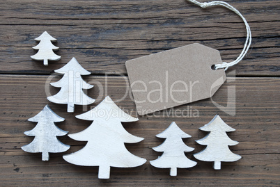 Label And Christmas Trees With Copy Space