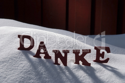 Christmas Card With Snow, Danke Mean Thank You