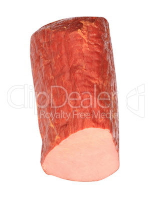 Piece of Boiled and Smoked Meat Isolated