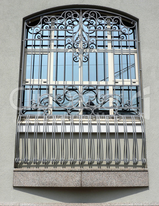 window of building with grid