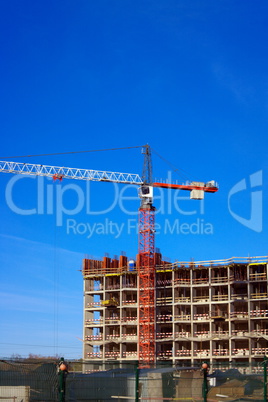 Crane Tower on Sky Background