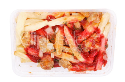 Salad in Tray Isolated