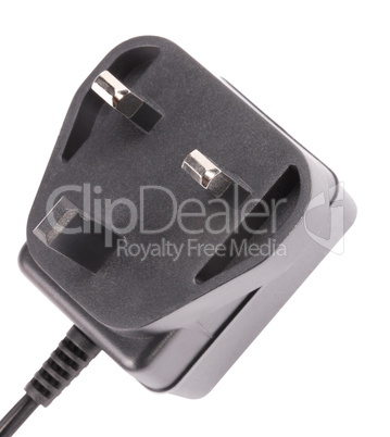 UK Outlet Plug with Cord Isolated