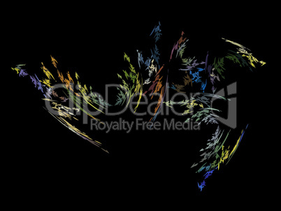 image of one Digital Fractal on Black Color