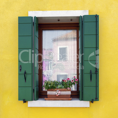 Residential house window in Burano