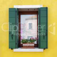 Residential house window in Burano