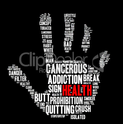 Stop smoking word cloud concept