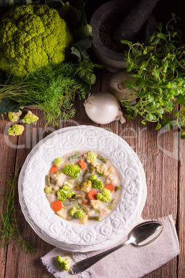 green cauliflower vegetable soup