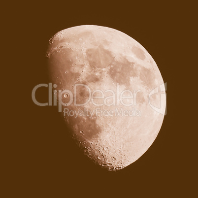 Retro looking Gibbous moon