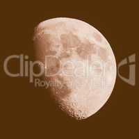 Retro looking Gibbous moon