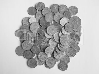 Black and white Pound coins