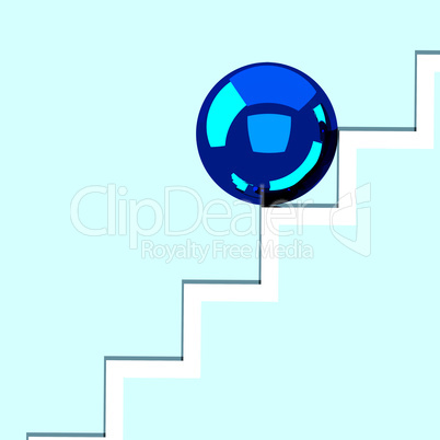 Sphere on the stairs