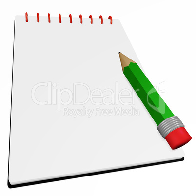 Writing pad with pencil