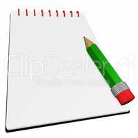 Writing pad with pencil