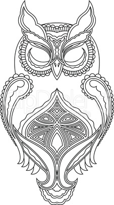 Abstract outline of owl with close eyes