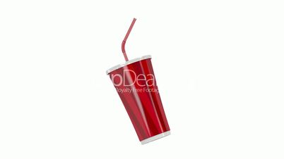 Paper cup with bendable straw