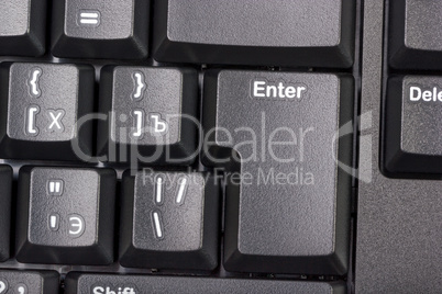 Electronic collection - black computer keyboard with key enter