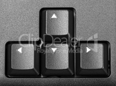 Electronic collection - block arrows on the computer keyboard