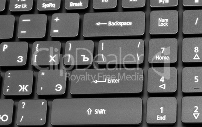 Electronic collection - laptop keyboard with key enter