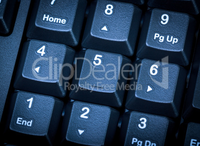 Electronic collection - numeric keypad on the computer keyboard.