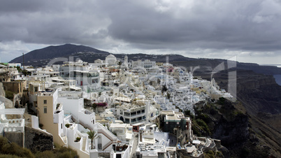 traditional greece village fira on santorini island