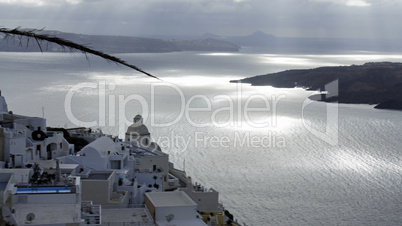 traditional greece village fira on santorini island