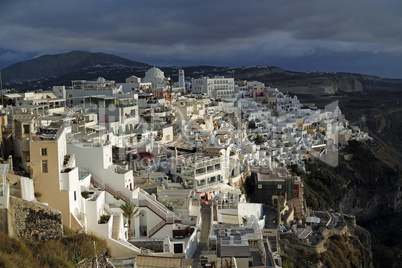 traditional greece village fira on santorini island