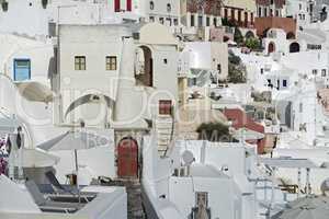 traditional greece architecutre in oia on santorini island