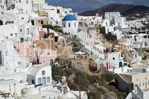 traditional greece architecutre in oia on santorini island