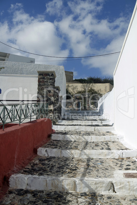 traditional greece village pyrgos on santorini