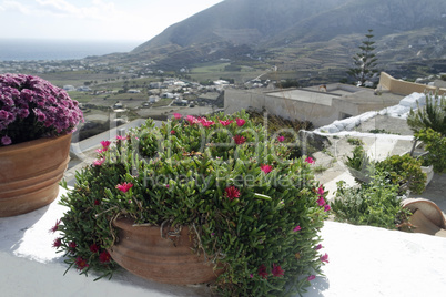 traditional greece village pyrgos on santorini