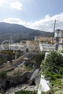 traditional greece village pyrgos on santorini