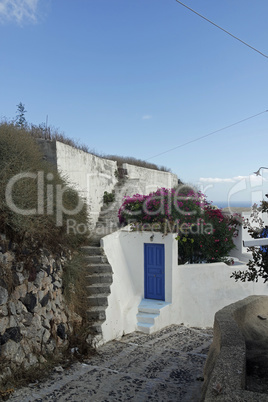 traditional greece village pyrgos on santorini