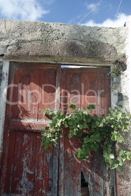 traditional greece village pyrgos on santorini