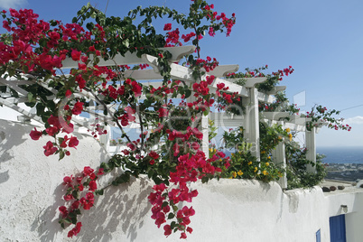 traditional greece village pyrgos on santorini