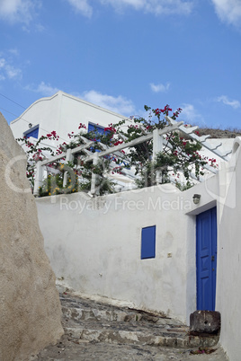 traditional greece village pyrgos on santorini