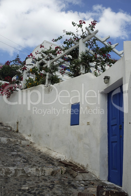 traditional greece village pyrgos on santorini