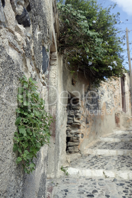 traditional greece village pyrgos on santorini