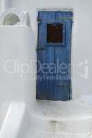 door in small greece village exo gonia on santorini