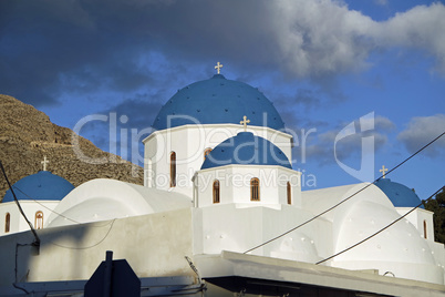 church from perissa on greece santorini island