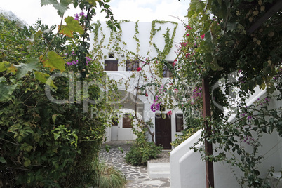 traditional greece houses in kamari on santorini island