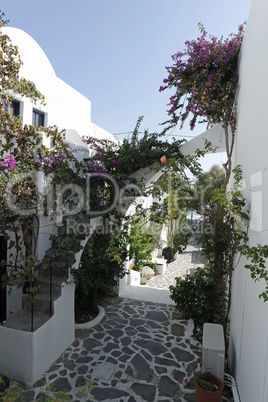 traditional greece houses in kamari on santorini island