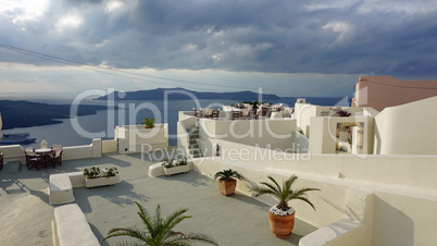 traditional greece village fira on santorini island