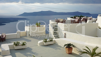 traditional greece village fira on santorini island