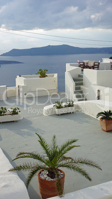 traditional greece village fira on santorini island