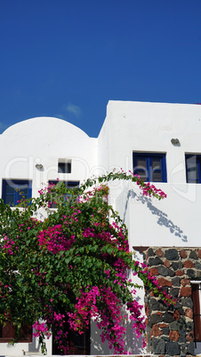 traditional greece houses in kamari on santorini island