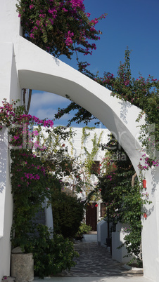 traditional greece houses in kamari on santorini island