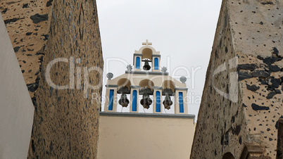 traditional greece village fira on santorini island