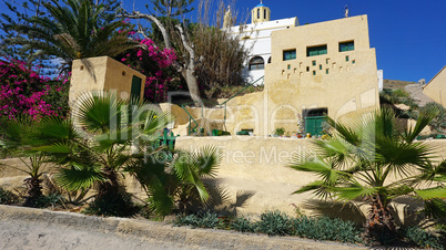 traditional greece architecture in porto castello on santorini