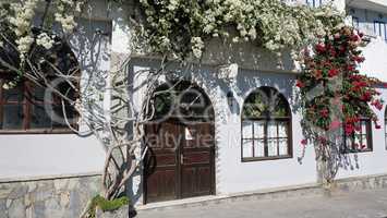 traditional greece architecture in porto castello on santorini